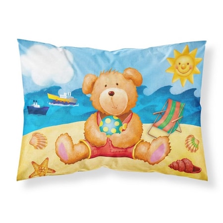 Jensendistributionservices Teddy Bear on the Beach Fabric Standard Pillowcase MI2557899
